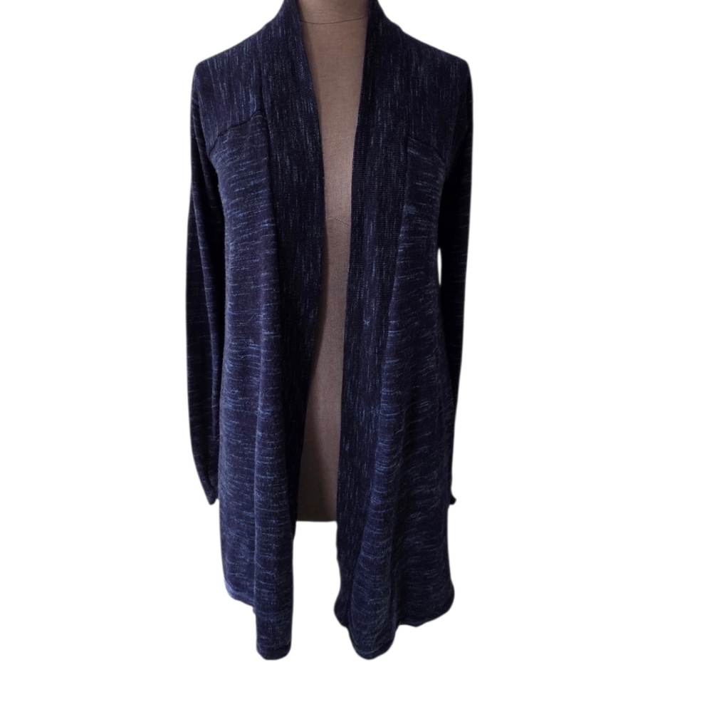 Lululemon Merino Wool Blissful Zen Open Front Cardigan‎ Magnetic Blue Size 4/ 6
